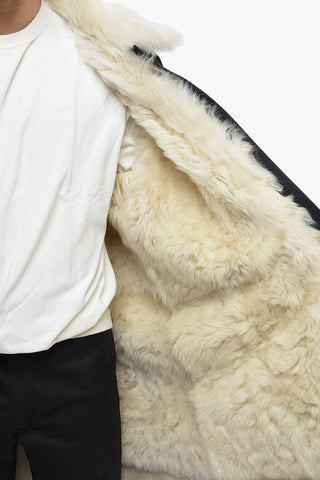 Cappotto in Misto Cotone con Fodera in Pelliccia