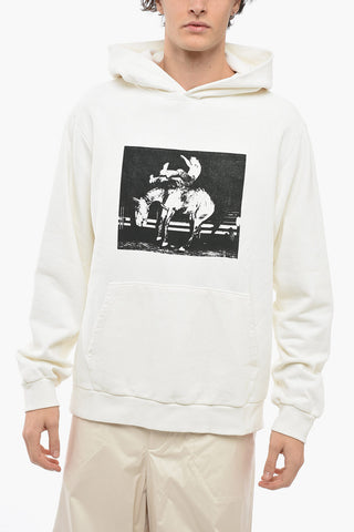 Brushed Cotton Hoodie with Contrasting Print
