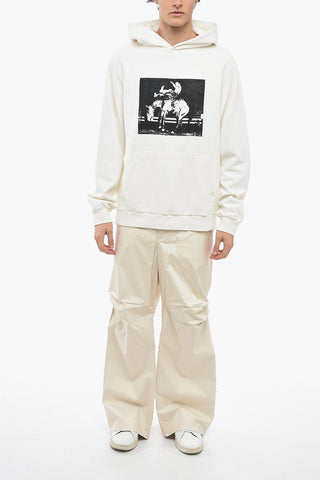 Brushed Cotton Hoodie with Contrasting Print