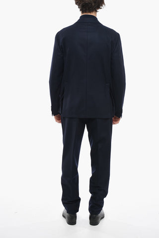 Slim Fit Virgin Wool Suit with Notch Lapel