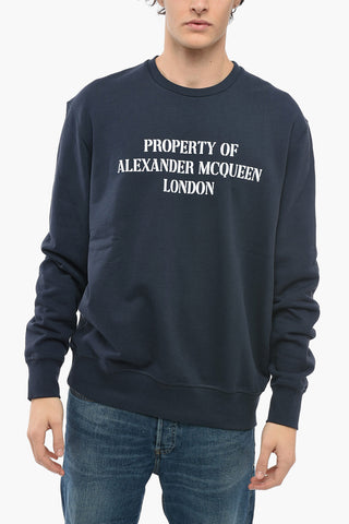 Brushed Cotton Sweatshirt with Lettering Print