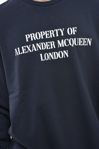 Brushed Cotton Sweatshirt with Lettering Print