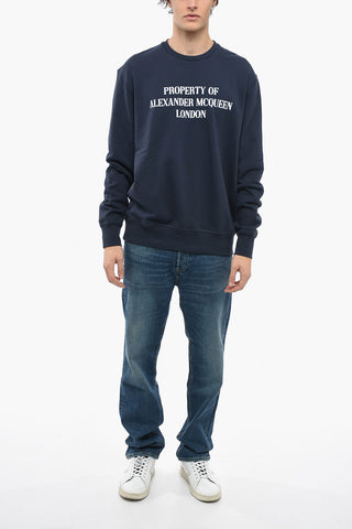 Brushed Cotton Sweatshirt with Lettering Print