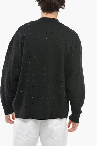 SUNSETPALM Distressed Sweatshirt with Stud Application