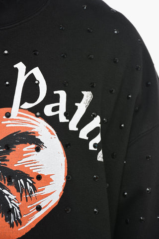 SUNSETPALM Distressed Sweatshirt with Stud Application