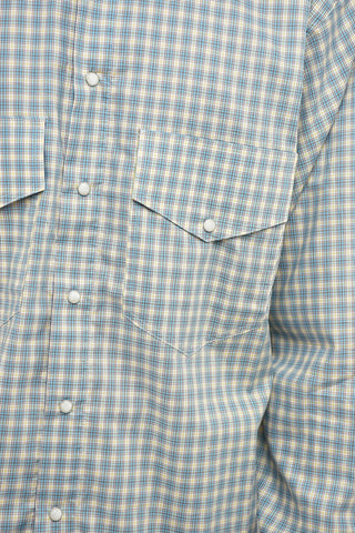 Camicia a Quadri Plaid con Bottoni Automatici