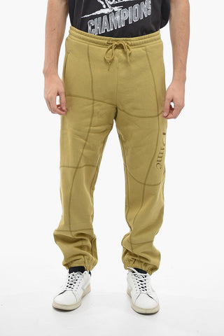 Joggers in Cotone Felpato con Cuciture a Vista 