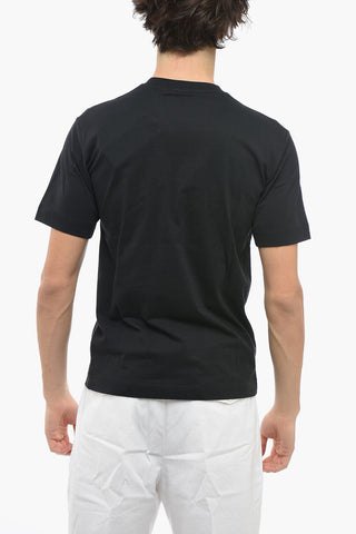 Solid Color WONDER Crew-neck T-Shirt with Printed Contrasting Logo