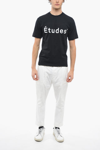 Solid Color WONDER Crew-neck T-Shirt with Printed Contrasting Logo