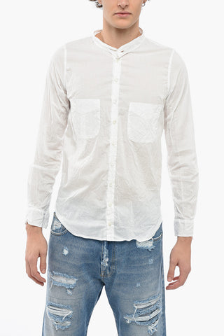 Camicia Asimmetrica senza Collo con Effetto Stropicciato