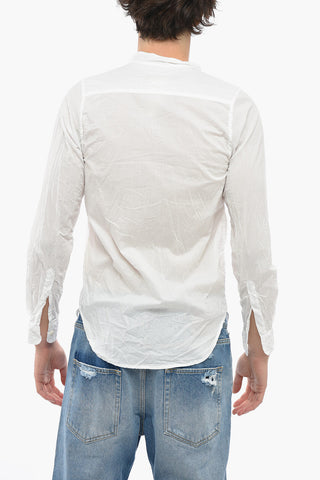 Camicia Asimmetrica senza Collo con Effetto Stropicciato
