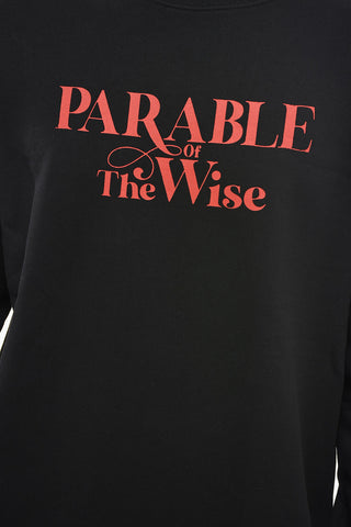 Cotton Fleece Crewneck Sweatshirt with Contrast Print