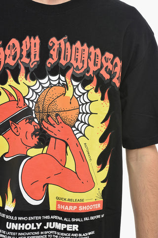Embossed Printed UNHOLY JUMPER Crew-Neck T-shirt