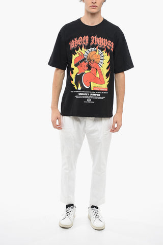 Embossed Printed UNHOLY JUMPER Crew-Neck T-shirt