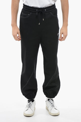 Joggers a Cavallo Basso con Cuciture a Contrasto