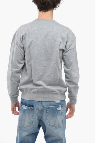 Crew-neck Cotton Sweatshirts with Embroidered Logo