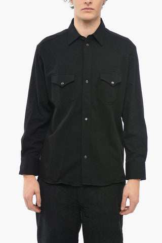 Snap Buttons Cotton Twill Overshirt