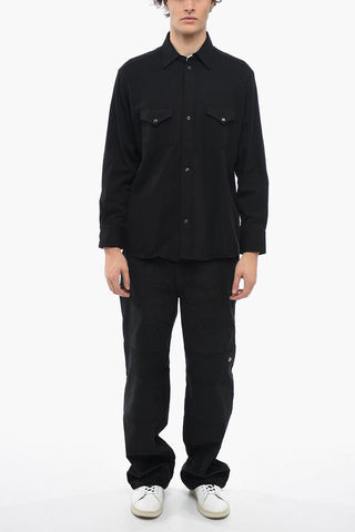 Snap Buttons Cotton Twill Overshirt