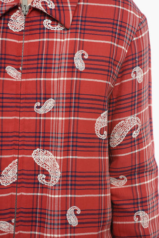 Steppjacke mit Frontreißverschluss und Paisley-Motiv