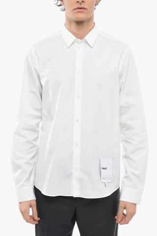 Camicia in Popeline di Cotone con Collo Italiano