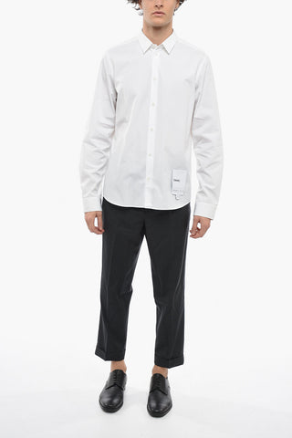 Camicia in Popeline di Cotone con Collo Italiano