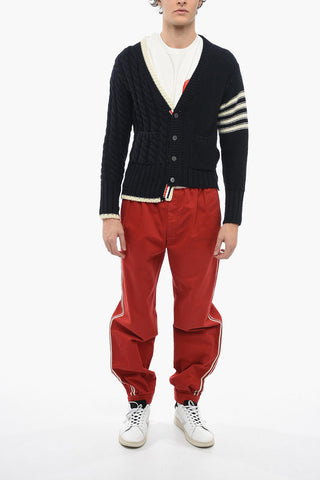 Cardigan Aran HALF AND HALF con Dettaglio a Righe