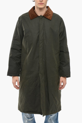 Padded Oversized Coat with Corduroy Collar