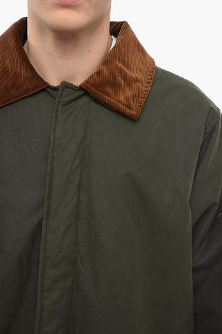 Padded Oversized Coat with Corduroy Collar