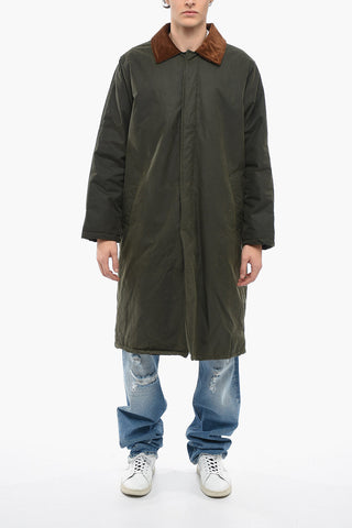 Padded Oversized Coat with Corduroy Collar
