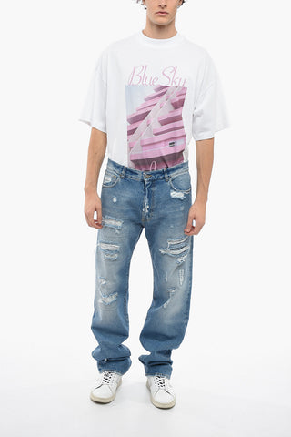 Vintage Effect Baggy Fit Jeans 23cm
