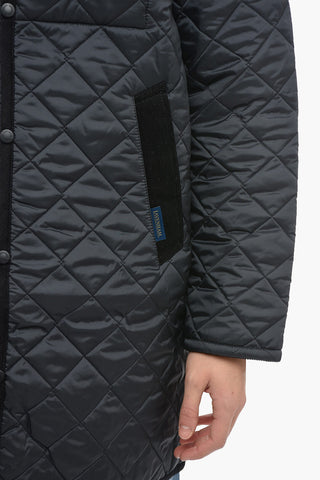Quilted Jacket with Corduroy Shirt Collar