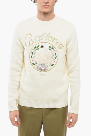 Cashmere EMBLEME DE CYGNE Sweater with Embroidery