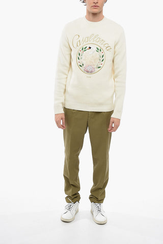 Cashmere EMBLEME DE CYGNE Sweater with Embroidery
