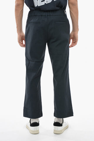 Cotton Casual Pants with Logo-Buttons