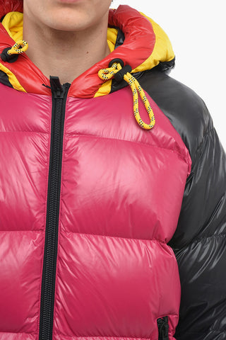 Hooded Color Block Nylon Down Jacket