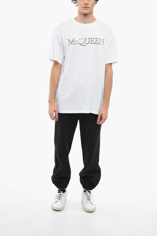 Crewneck T-shirt with Embroidered Logo
