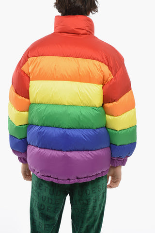 RAINBOW Oversized Down Jacket with Striped Pattern