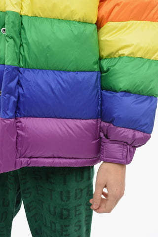 RAINBOW Oversized Down Jacket with Striped Pattern