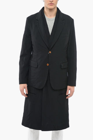 HOMME PLUS Double-layered Coat with Flap Pockets