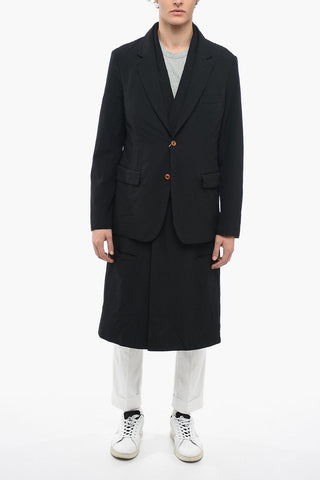 HOMME PLUS Double-layered Coat with Flap Pockets