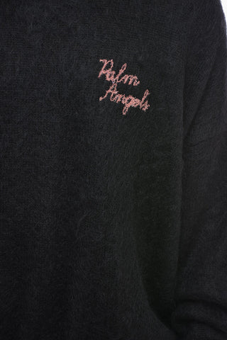 Mohair-blend INTARSIA Sweater with Embroidered Logo