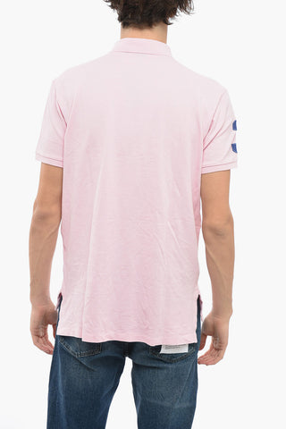Polo Custom Fit in Cotone Hopsack con Ricami