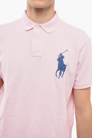 Polo Custom Fit in Cotone Hopsack con Ricami