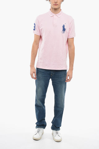 Polo Custom Fit in Cotone Hopsack con Ricami