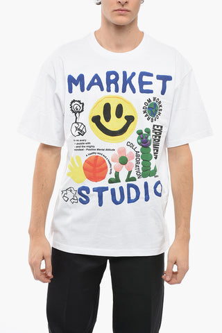 SMILEY Frontal Printed COLLAGE Crew-Neck T-shirt