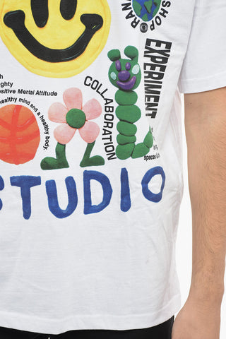 SMILEY Frontal Printed COLLAGE Crew-Neck T-shirt