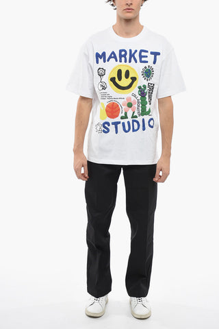 SMILEY Frontal Printed COLLAGE Crew-Neck T-shirt