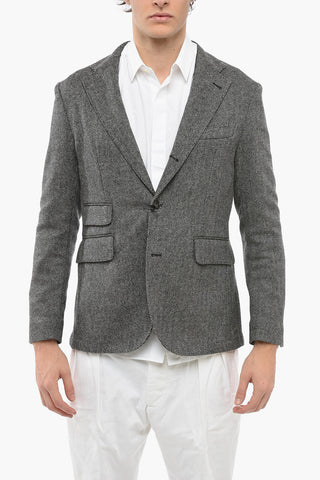 Unlined KENNEDY Blazer with Herringbone Pattern