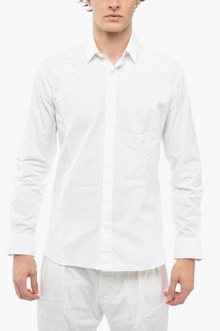 Spread Collar Cotton Popeline Shirt