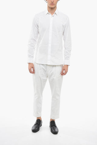 Spread Collar Cotton Popeline Shirt